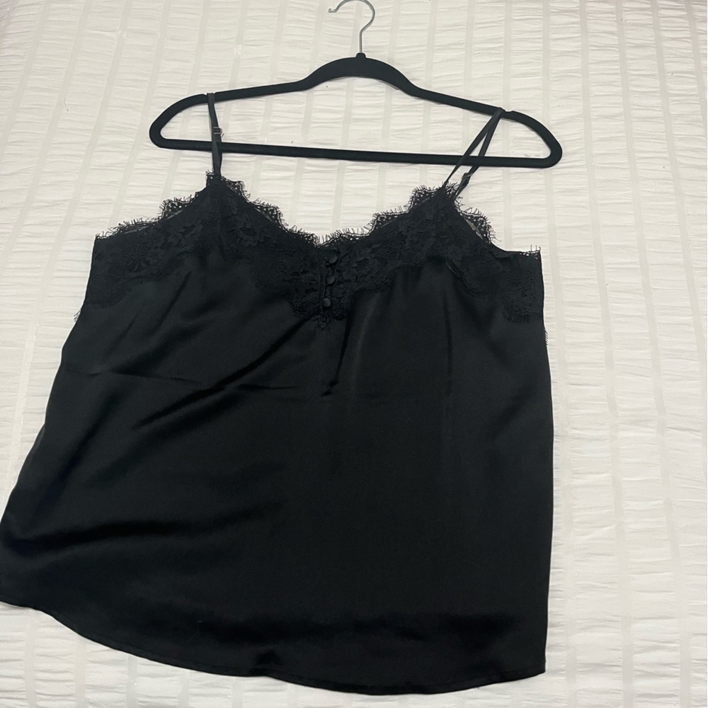 Black Abercrombie lace trim tank